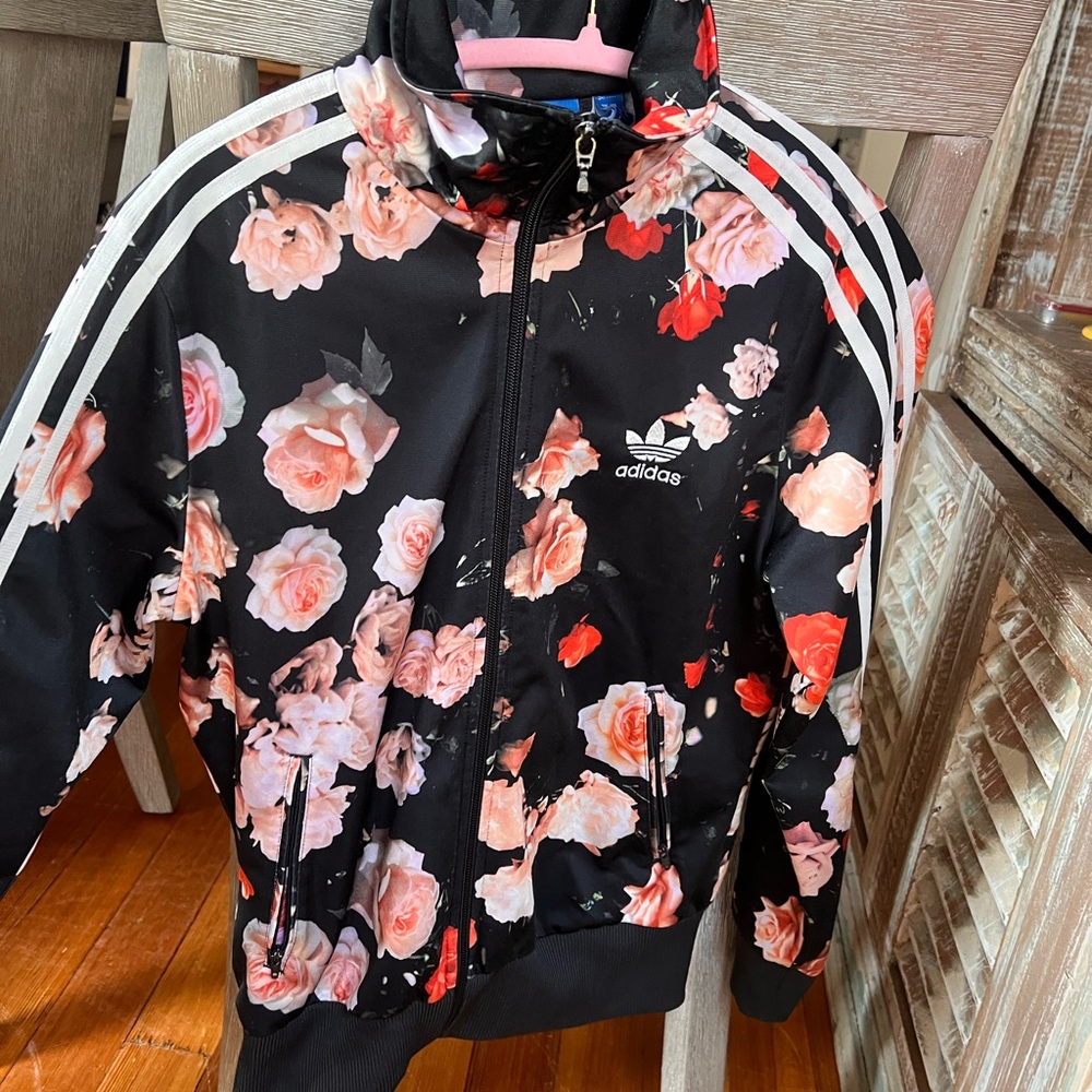 Adidas Black Floral Jacket